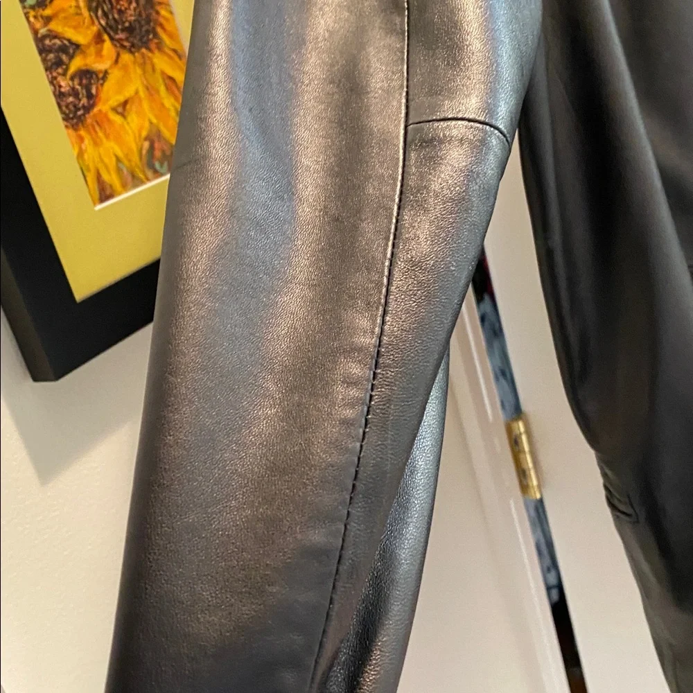 Jones New York Black Leather Sport Coat